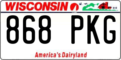 WI license plate 868PKG
