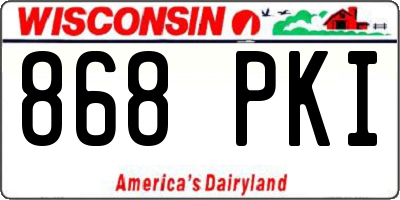 WI license plate 868PKI