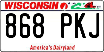WI license plate 868PKJ