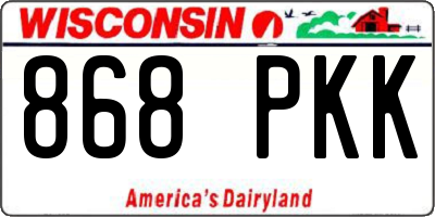 WI license plate 868PKK