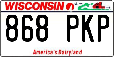 WI license plate 868PKP