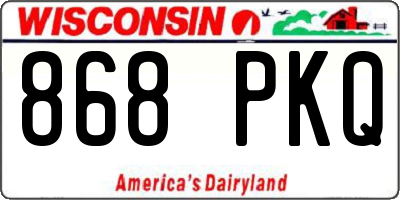 WI license plate 868PKQ