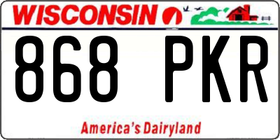 WI license plate 868PKR