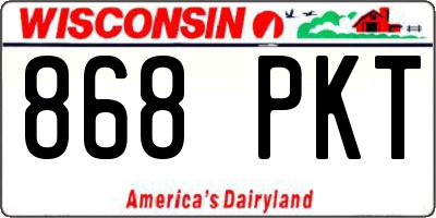 WI license plate 868PKT