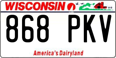 WI license plate 868PKV