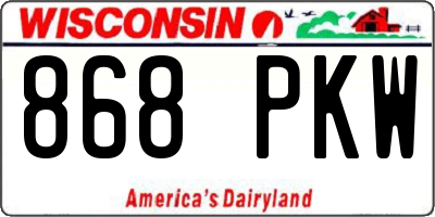 WI license plate 868PKW