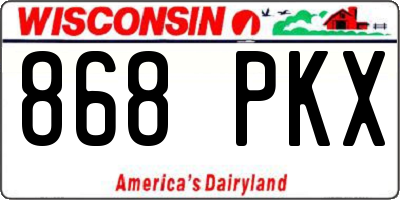WI license plate 868PKX