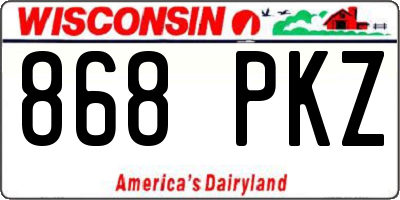 WI license plate 868PKZ
