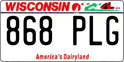 WI license plate 868PLG