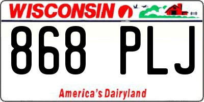 WI license plate 868PLJ