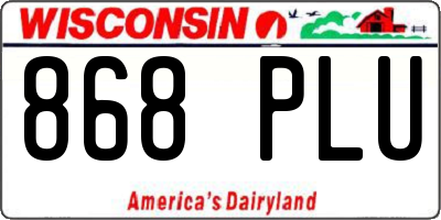 WI license plate 868PLU