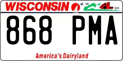 WI license plate 868PMA