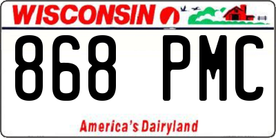 WI license plate 868PMC