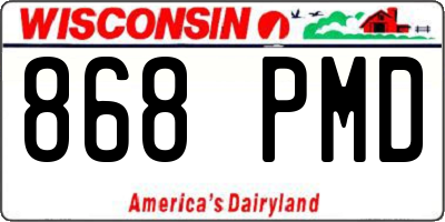WI license plate 868PMD