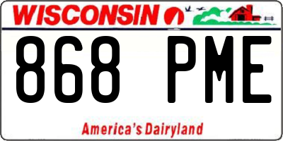 WI license plate 868PME