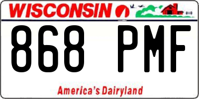 WI license plate 868PMF