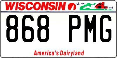 WI license plate 868PMG