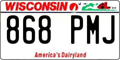 WI license plate 868PMJ