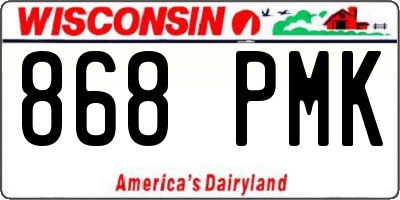 WI license plate 868PMK