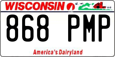 WI license plate 868PMP