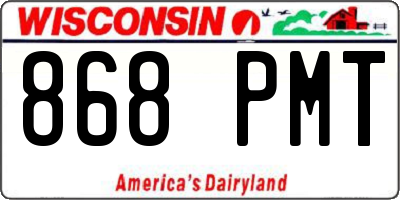 WI license plate 868PMT
