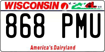 WI license plate 868PMU