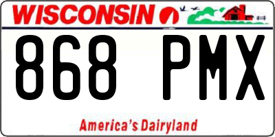 WI license plate 868PMX