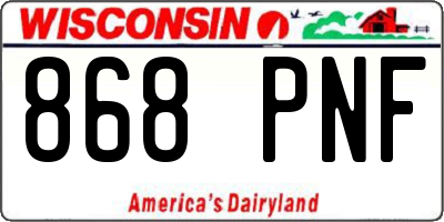 WI license plate 868PNF