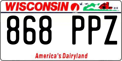 WI license plate 868PPZ