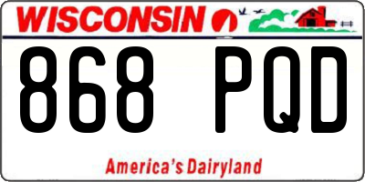 WI license plate 868PQD