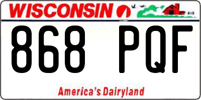 WI license plate 868PQF