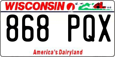 WI license plate 868PQX