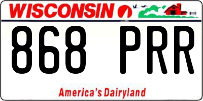 WI license plate 868PRR