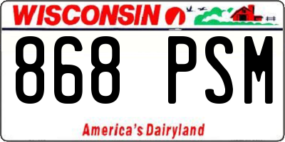 WI license plate 868PSM