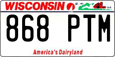WI license plate 868PTM