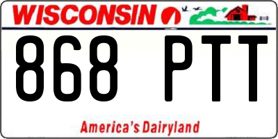 WI license plate 868PTT