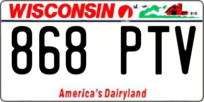 WI license plate 868PTV