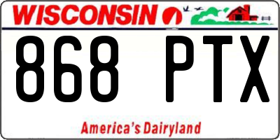 WI license plate 868PTX