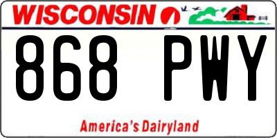 WI license plate 868PWY