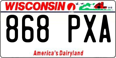 WI license plate 868PXA
