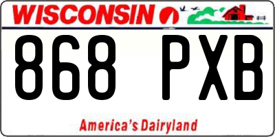 WI license plate 868PXB