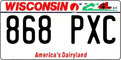 WI license plate 868PXC