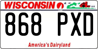 WI license plate 868PXD