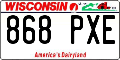 WI license plate 868PXE