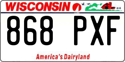 WI license plate 868PXF