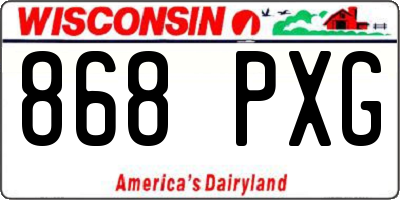 WI license plate 868PXG