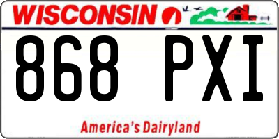 WI license plate 868PXI