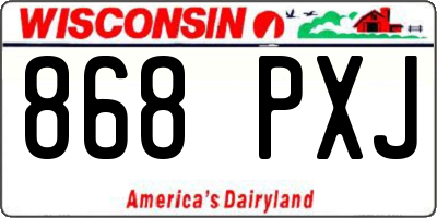 WI license plate 868PXJ