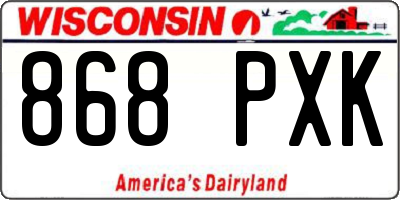 WI license plate 868PXK