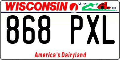 WI license plate 868PXL